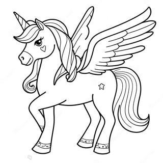 Sparkly Barbie Unicorn Coloring Page 105716-43249