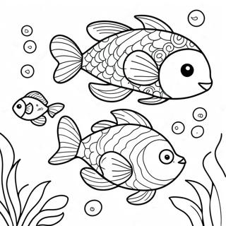 அழகான மீன்கள் வண்ணப் பக்கம் வண்ணப்படங்கள்
