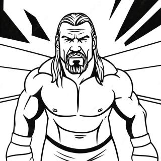 கடுமையான Triple H Ring இல் வண்ணப்படம் வண்ணப்படங்கள்